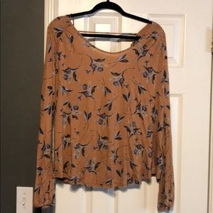Free People Open back long sleeve top